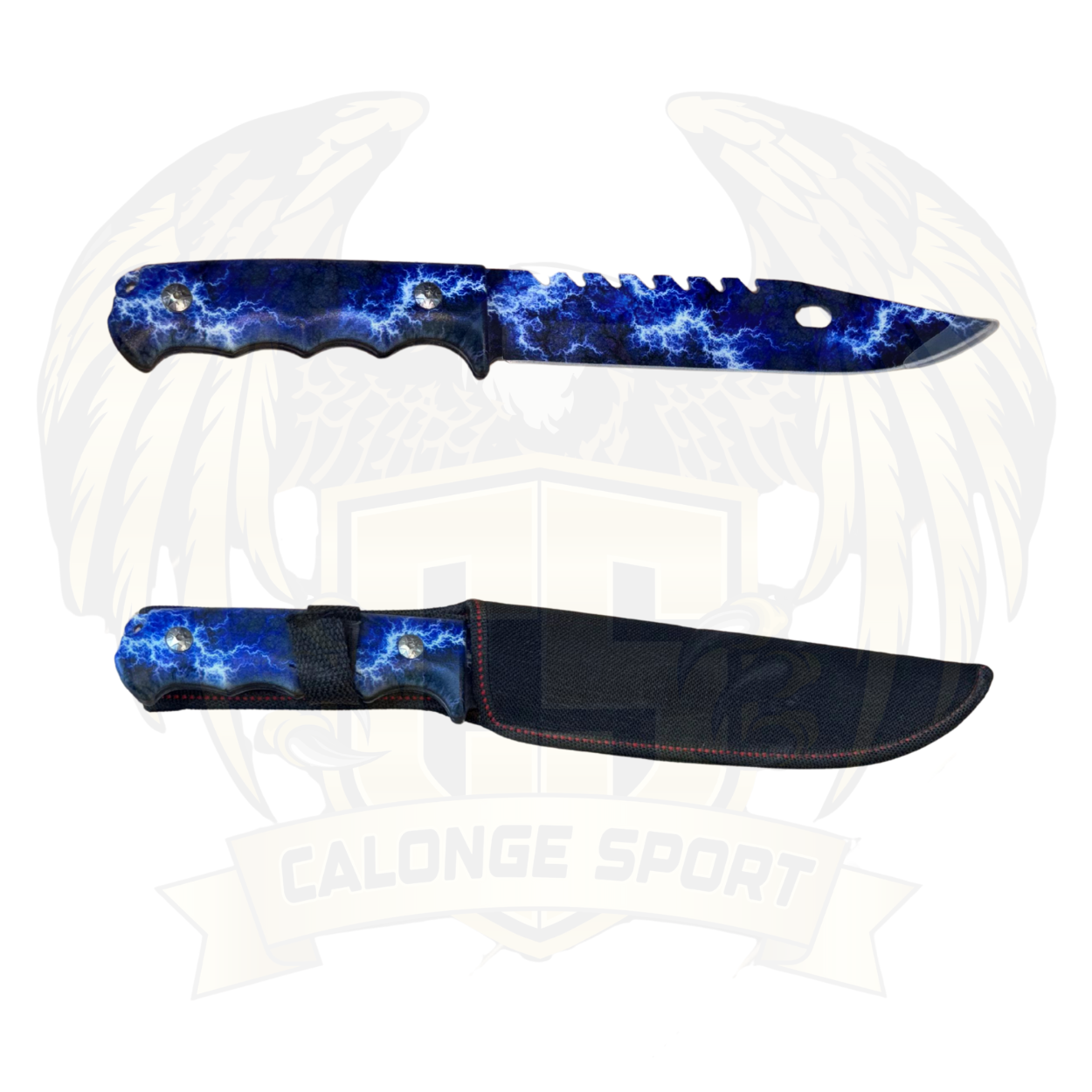 Cuchillo Táctico Lightning – Diseño Relámpago Azul