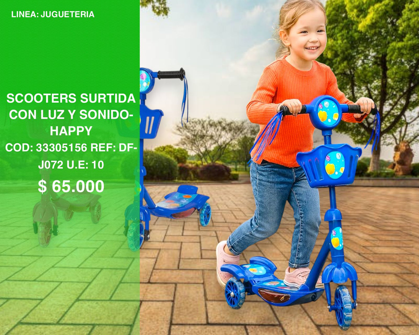 Scooters surtida con luz y sonido
