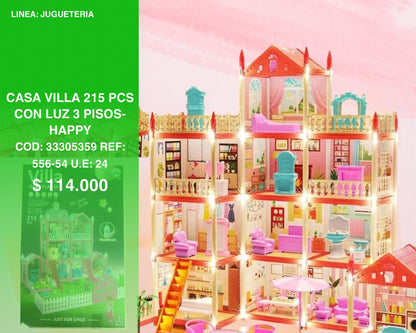 Casa villa 215 PCS con luz 3 pisos