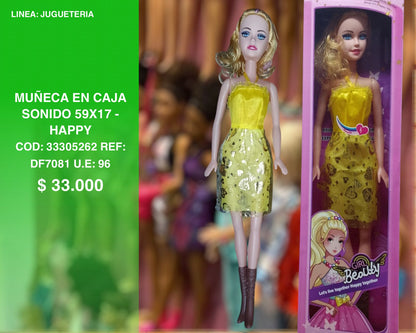 Muñeca en caja sonido 59x17