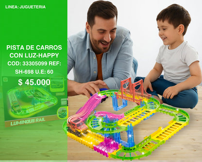 Pista de carros con luz