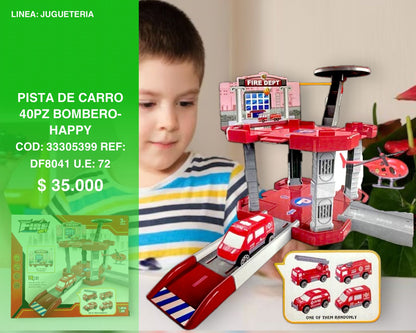 Pista de carro 40 pz bombero