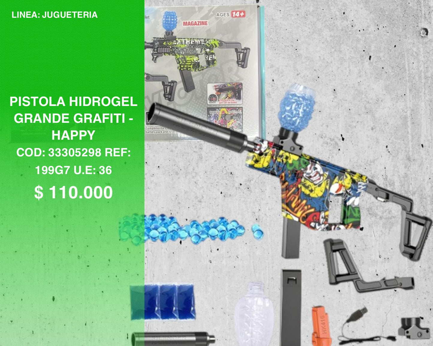 Pistola hidrogel grande grafiti