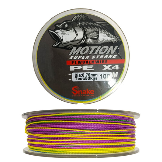 Sedal trenzado de pesca Snake Motion Super Strong PE Woven Wire.