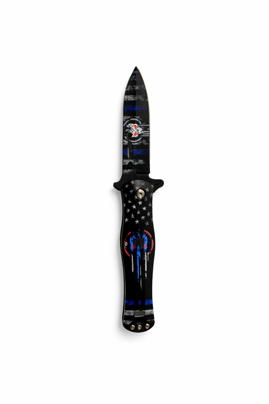 Navaja Táctica Automática Diseño Thin Blue Line