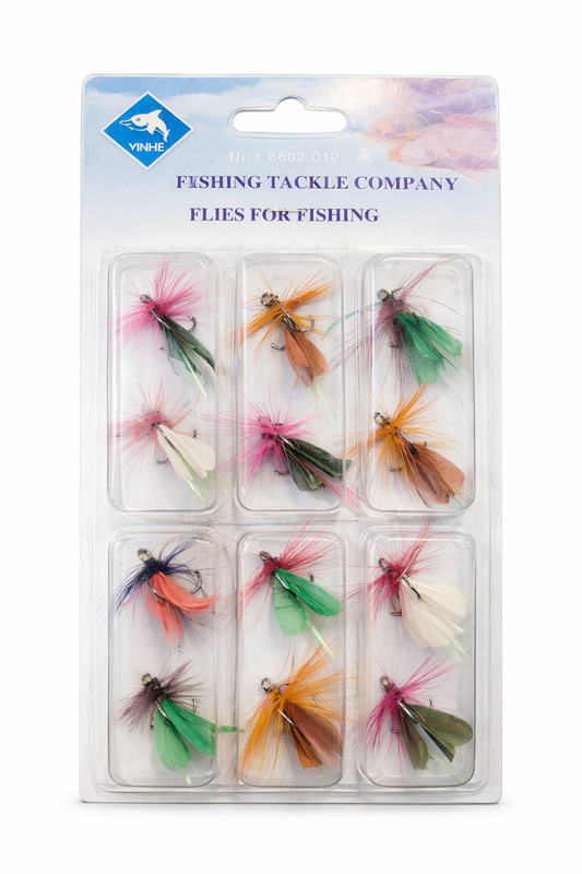 Paquete de 12 señuelos de pesca con mosca artificiales de marca Yinhe